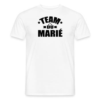 team du marié - T-shirt homme - blanc - Devant - AI Model Male 178 dark (178cm)