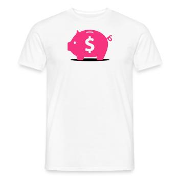 Pink piggy bank - Men's T-Shirt - white - Front - AI Model Male 178 dark (178cm)