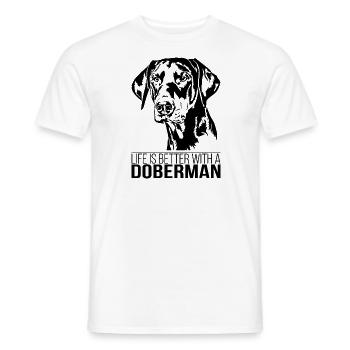 La vie de doberman est meilleure Chiens Wilsigns - T-shirt homme - blanc - Devant - AI Model Male 178 dark (178cm)