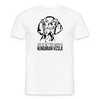 Hungarian Vizsla life is better Dogs Wilsigns - Men's T-Shirt - white - Front - AI Model Male 178 dark (178cm)