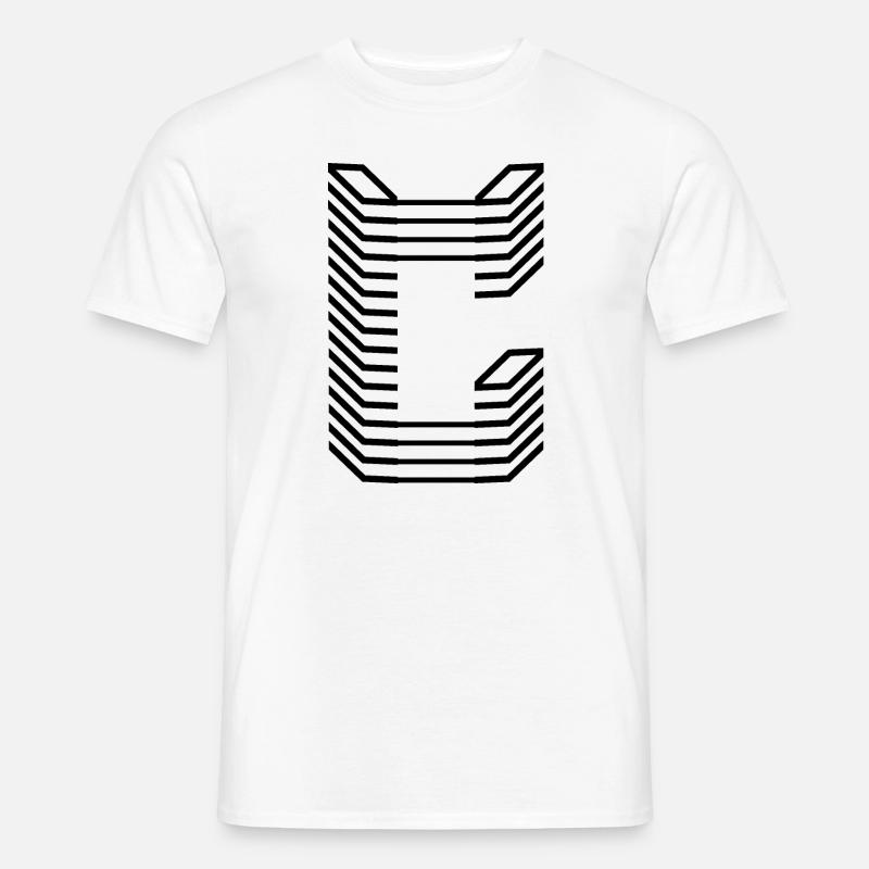 Unique Letter C Logo Design "Schwarz" - Männer T-Shirt - Weiß