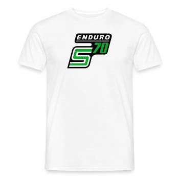 S70 Enduro Logo - T-shirt homme - blanc - Devant - AI Model Male 178 dark (178cm)