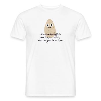 Positive potato,potato,illustration,gift - Men's T-Shirt - white - Front - AI Model Male 178 dark (178cm)