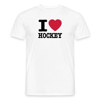 i love hockey - T-shirt homme - blanc - Devant - AI Model Male 178 dark (178cm)