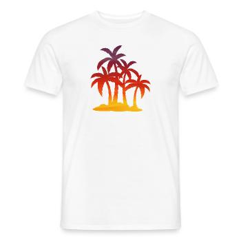 Sunset palm summer - T-shirt homme - blanc - Devant - AI Model Male 178 dark (178cm)