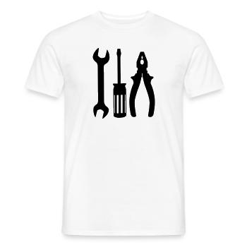 Gereedschap - Heren T-shirt - wit - Voor - AI Model Male 178 dark (178cm)