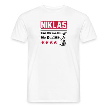 niklas - Men's T-Shirt - white - Front - AI Model Male 178 dark (178cm)