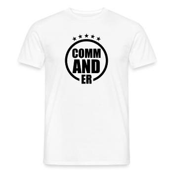 Commander - Captain military pilot - Men's T-Shirt - white - Front - AI Model Male 178 dark (178cm)