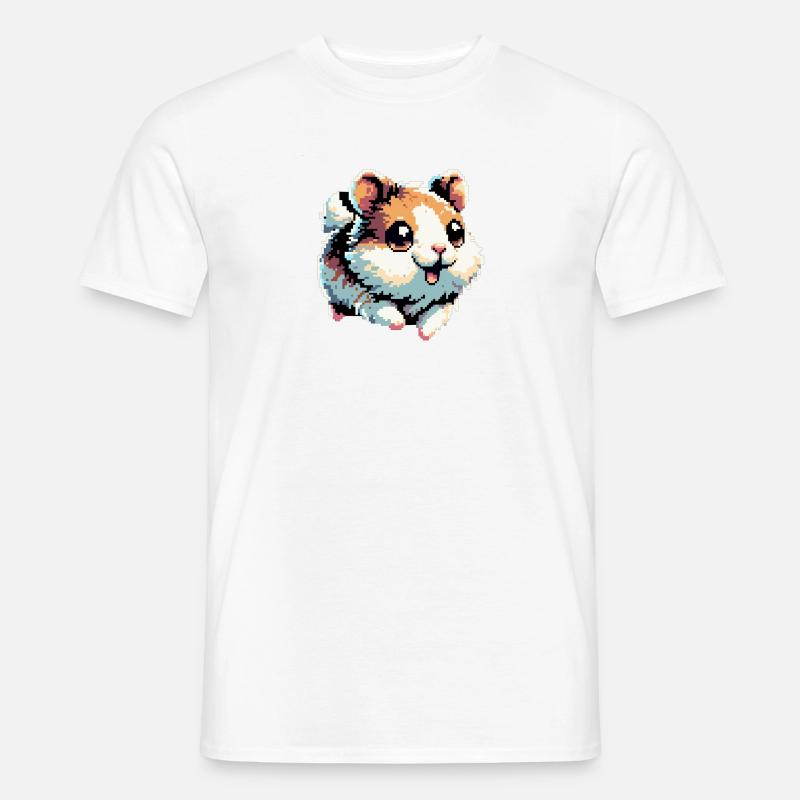 Pixel Hamster - Männer T-Shirt - Weiß