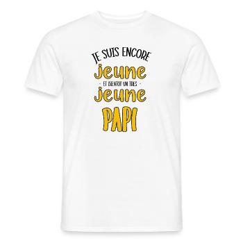 Soon a very young grandpa - Men's T-Shirt - white - Front - AI Model Male 178 dark (178cm)