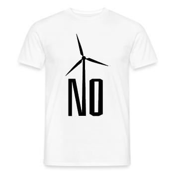 NO! Wind turbine no thanks - danger for birds - Men's T-Shirt - white - Front - AI Model Male 178 dark (178cm)