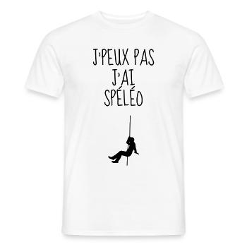 spéléologue / spéléologie / spéléo / alpiniste - T-shirt homme - blanc - Devant - AI Model Male 178 dark (178cm)