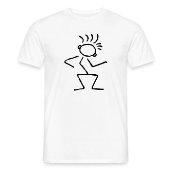 Strichmännchen Aktion Luftgitarre - Männer T-Shirt - Weiß - Vorne - AI Model Male 178 dark (178cm)