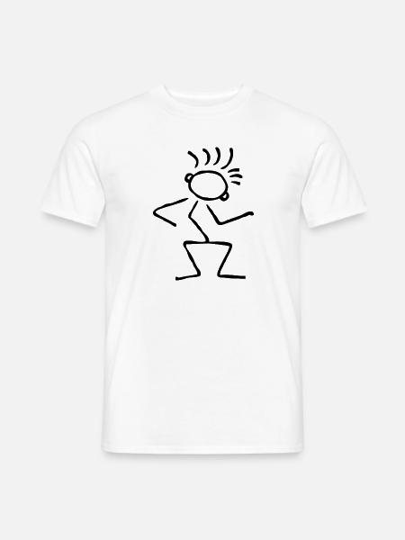 Strichmännchen Aktion Luftgitarre - Männer T-Shirt - Weiß