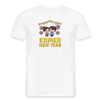 Cambodge Khmer Nouvel An Choul Chnam I Cadeau - T-shirt homme - blanc - Devant - AI Model Male 178 dark (178cm)