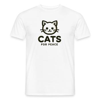 Cats for Peace - Men's T-Shirt - white - Front - AI Model Male 178 dark (178cm)