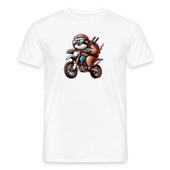 Conception de motocross Enduro paresseux cool - T-shirt homme - blanc - Devant - AI Model Male 178 dark (178cm)