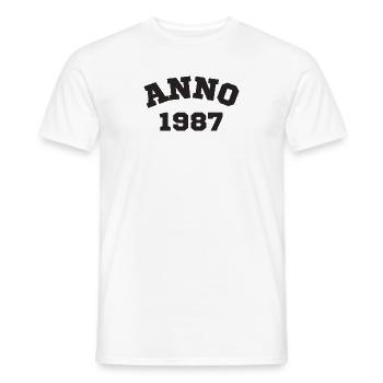 Anno 1987 Birthday Year of birth - Men's T-Shirt - white - Front - AI Model Male 178 dark (178cm)