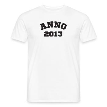 Anno 2013 Birthday Year of birth - Men's T-Shirt - white - Front - AI Model Male 178 dark (178cm)