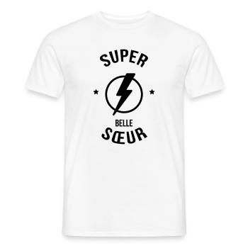 Belle Beau-Frère / Belle-Sœur / Beau Frere / Belle - T-shirt homme - blanc - Devant - AI Model Male 178 dark (178cm)