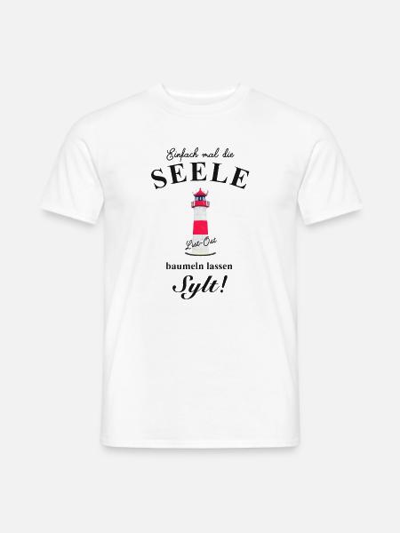 Seele baumeln lassen auf Sylt, Zeichnung List-Ost - Männer T-Shirt - Weiß