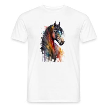 Multicolor Pferde Liebhaber | Horse Design - Männer T-Shirt - Weiß - Vorne - AI Model Male 178 dark (178cm)