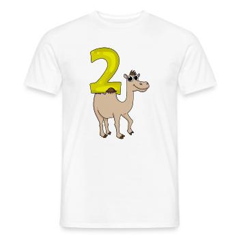 2 anniversaire 2 ans avec motif animal - deux - T-shirt homme - blanc - Devant - AI Model Male 178 dark (178cm)