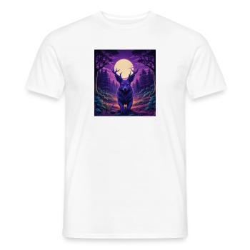 Mondlicht-Reh im Neonwald - Männer T-Shirt - Weiß - Vorne - AI Model Male 178 dark (178cm)