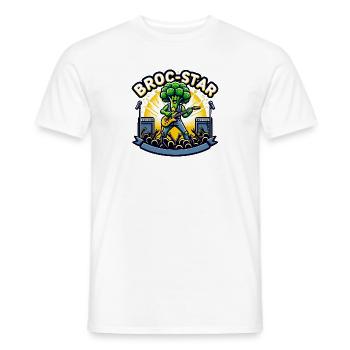 Broc-Star - The rocking broccoli super star - Men's T-Shirt - white - Front - AI Model Male 178 dark (178cm)