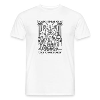 Plato's Ideal Gym: Just Shape, Not Fat - Men's T-Shirt - white - Front - AI Model Male 178 dark (178cm)