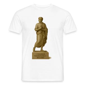 Classical Philosophy Sculpture - Men's T-Shirt - white - Front - AI Model Male 178 dark (178cm)