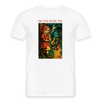 ONCE UPON ANOTHER TIME - Black Humor - Men's T-Shirt - white - Front - AI Model Male 178 dark (178cm)