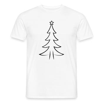 Minimalist Geometric Christmas Tree - Men's T-Shirt - white - Front - AI Model Male 178 dark (178cm)
