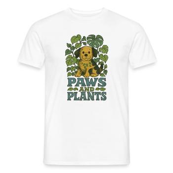 Pfoten und Pflanzen - Männer T-Shirt - Weiß - Vorne - AI Model Male 178 dark (178cm)