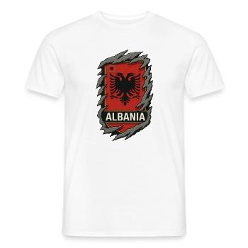 Albanian Eagle Emblem Shield - Men's T-Shirt - white - Front - AI Model Male 178 dark (178cm)