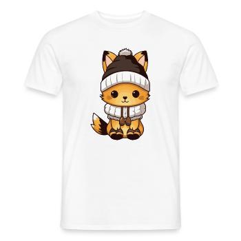 Fuchs Winter Tier Baby Comic - Männer T-Shirt - Weiß - Vorne - AI Model Male 178 dark (178cm)