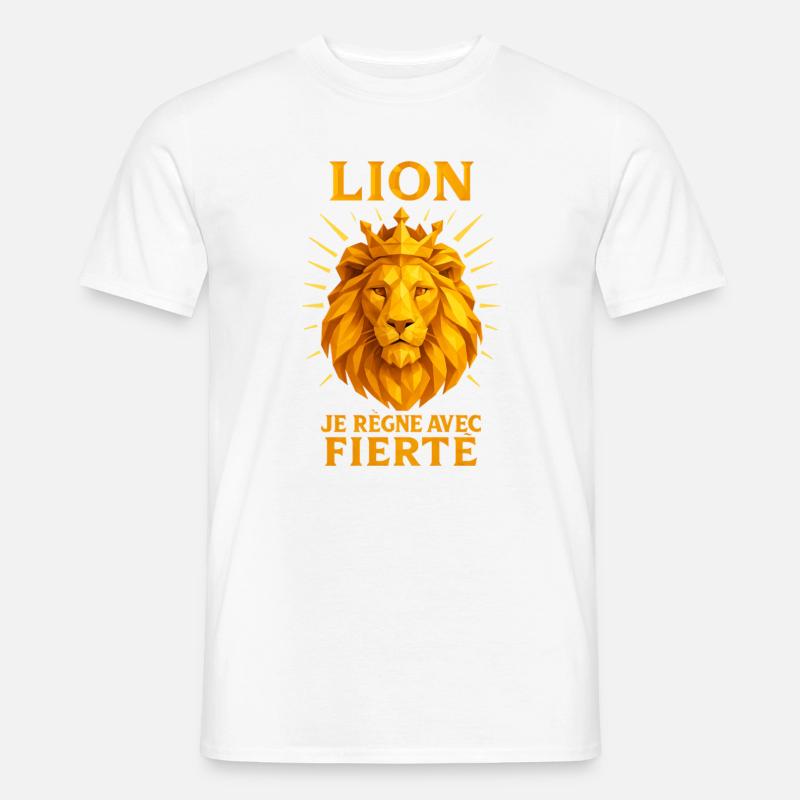 Sternzeichen Löwe - Astrologie - Männer T-Shirt - Weiß
