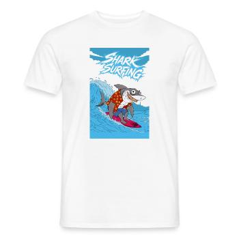 Hai-Surfen - Männer T-Shirt - Weiß - Vorne - AI Model Male 178 dark (178cm)