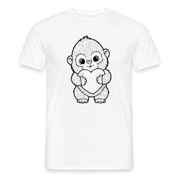 Süßer Affe mit Herz – Liebe Tier Illustration - Männer T-Shirt - Weiß - Vorne - AI Model Male 178 dark (178cm)