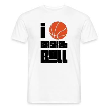I Love Basketball - Men's T-Shirt - white - Front - AI Model Male 178 dark (178cm)