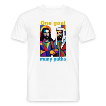 One Goal Many Paths Pop Art Duo - Männer T-Shirt - Weiß - Vorne - AI Model Male 178 dark (178cm)