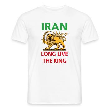 Iran Lion Emblem: Long Live the King - Men's T-Shirt - white - Front - AI Model Male 178 dark (178cm)
