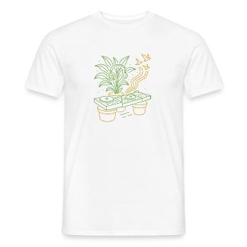Green Groove DJ Plants - Men's T-Shirt - white - Front - AI Model Male 178 dark (178cm)