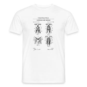 Diagramme de brevet du détachant de liège - T-shirt homme - blanc - Devant - AI Model Male 178 dark (178cm)