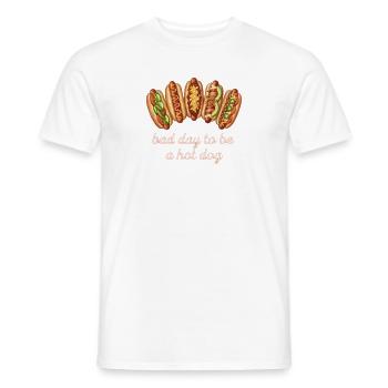 Hot Dog Fast Food Snack Humor - Men's T-Shirt - white - Front - AI Model Male 178 dark (178cm)