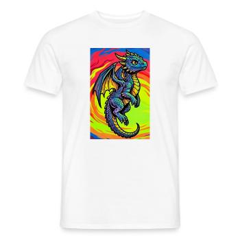 dragon - T-shirt homme - blanc - Devant - AI Model Male 178 dark (178cm)