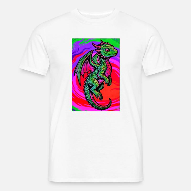 Drache - Männer T-Shirt - Weiß