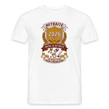 Retraité 2026 La Légende Humour - T-shirt homme - blanc - Devant - AI Model Male 178 dark (178cm)