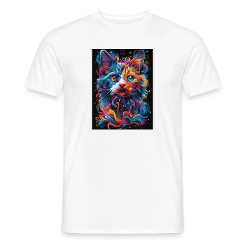 Cat_03 - Men's T-Shirt - white - Front - AI Model Male 178 dark (178cm)