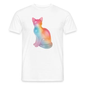 Regenbogenkatze Prisma - Männer T-Shirt - Weiß - Vorne - AI Model Male 178 dark (178cm)